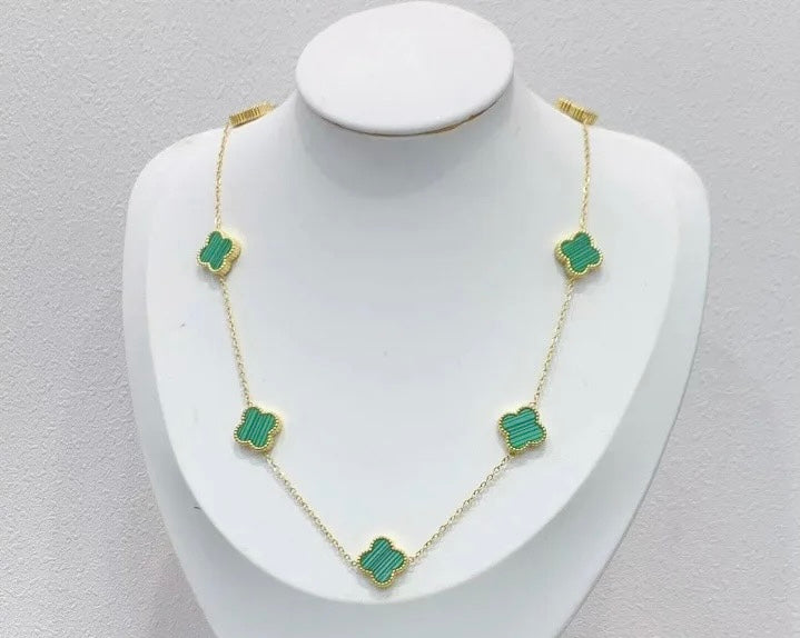 7 Motifs Clover Necklace - Green
