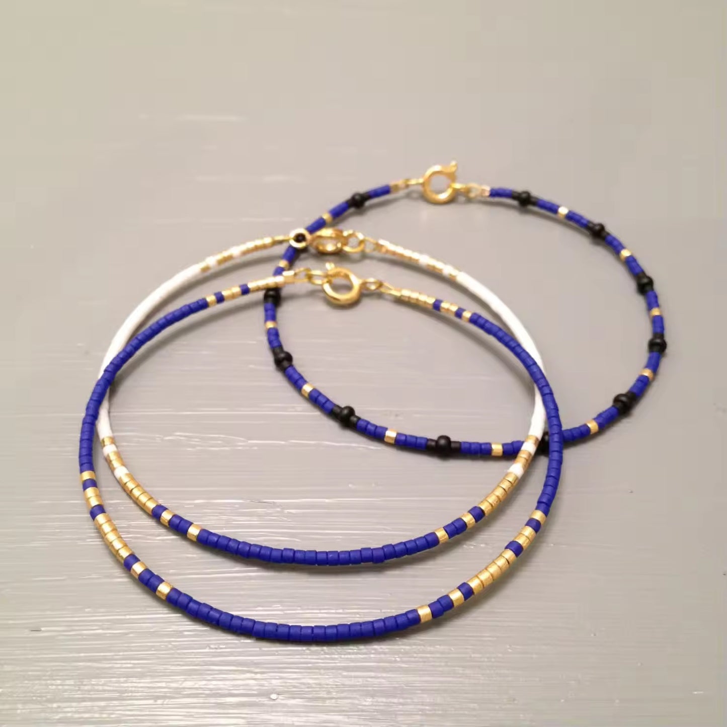 Indigo Beaded Bracelets