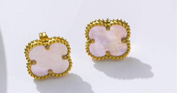 Clover Earrings - Pink Mother of Pearl