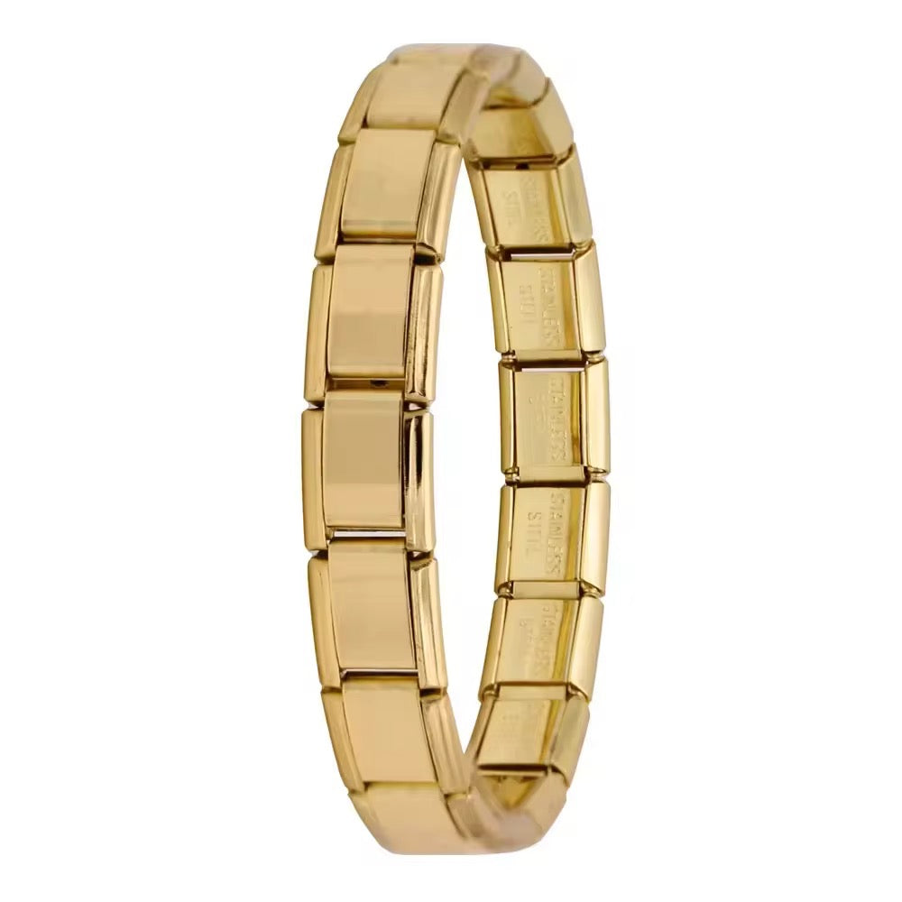 Italian Charm Bracelet (Base - 15 links) - Gold