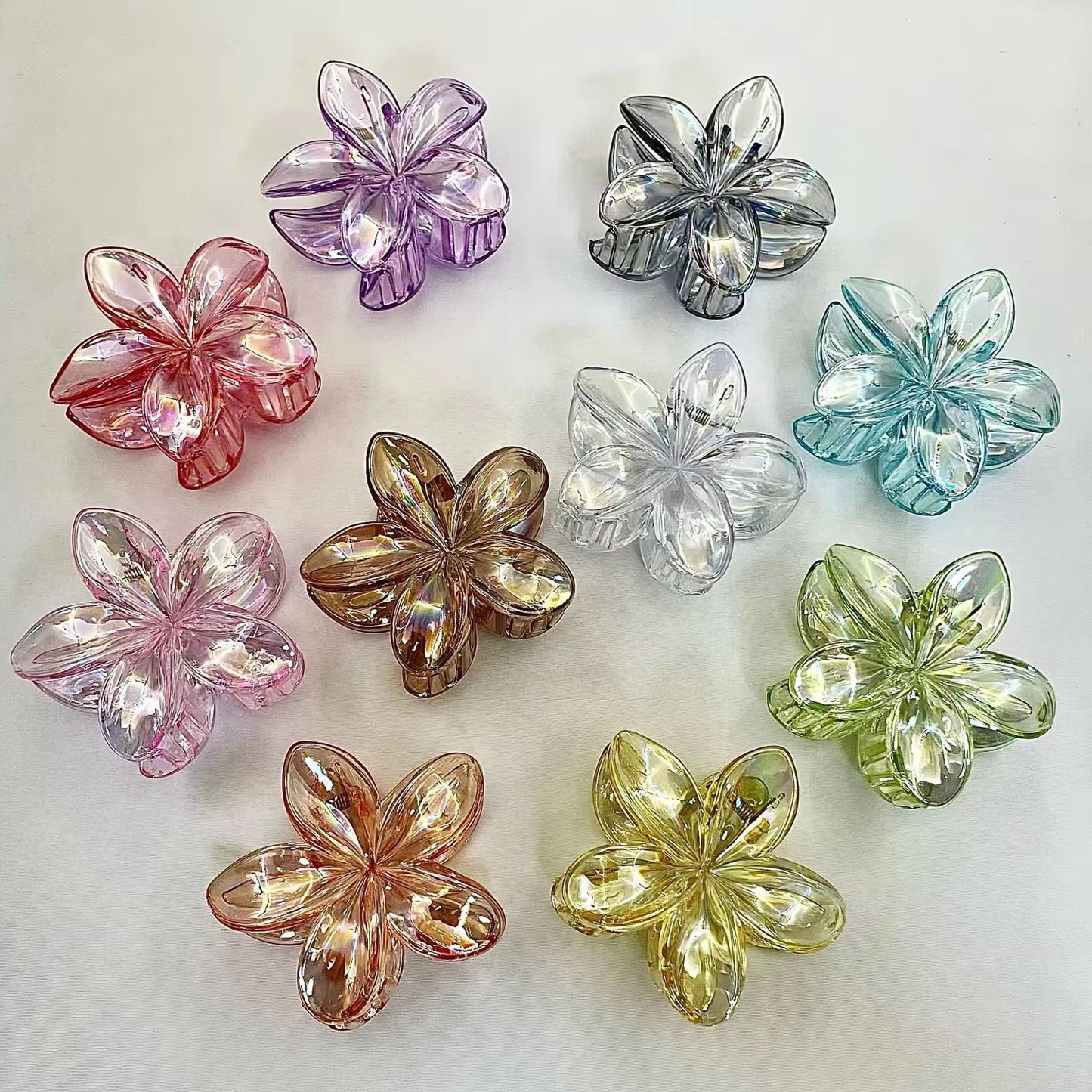Iridescent Gradient Frangipani Clip