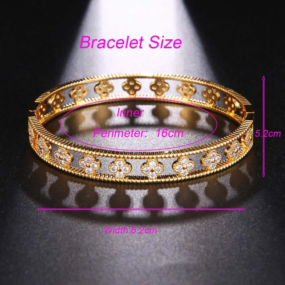 Hollow Zircon Bracelet - Rose Gold