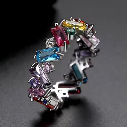 Geometric Iced Out Rings