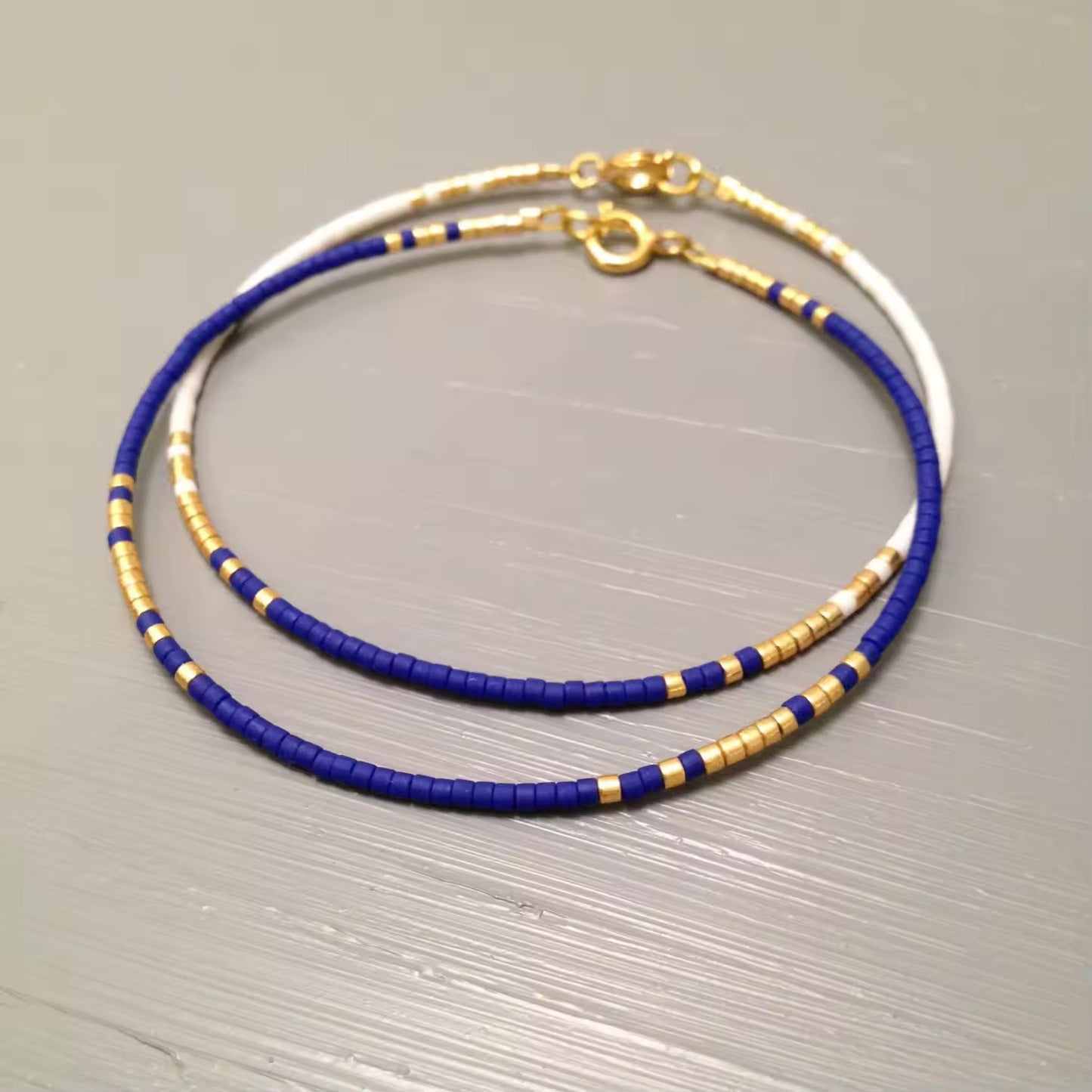 Indigo Beaded Bracelets