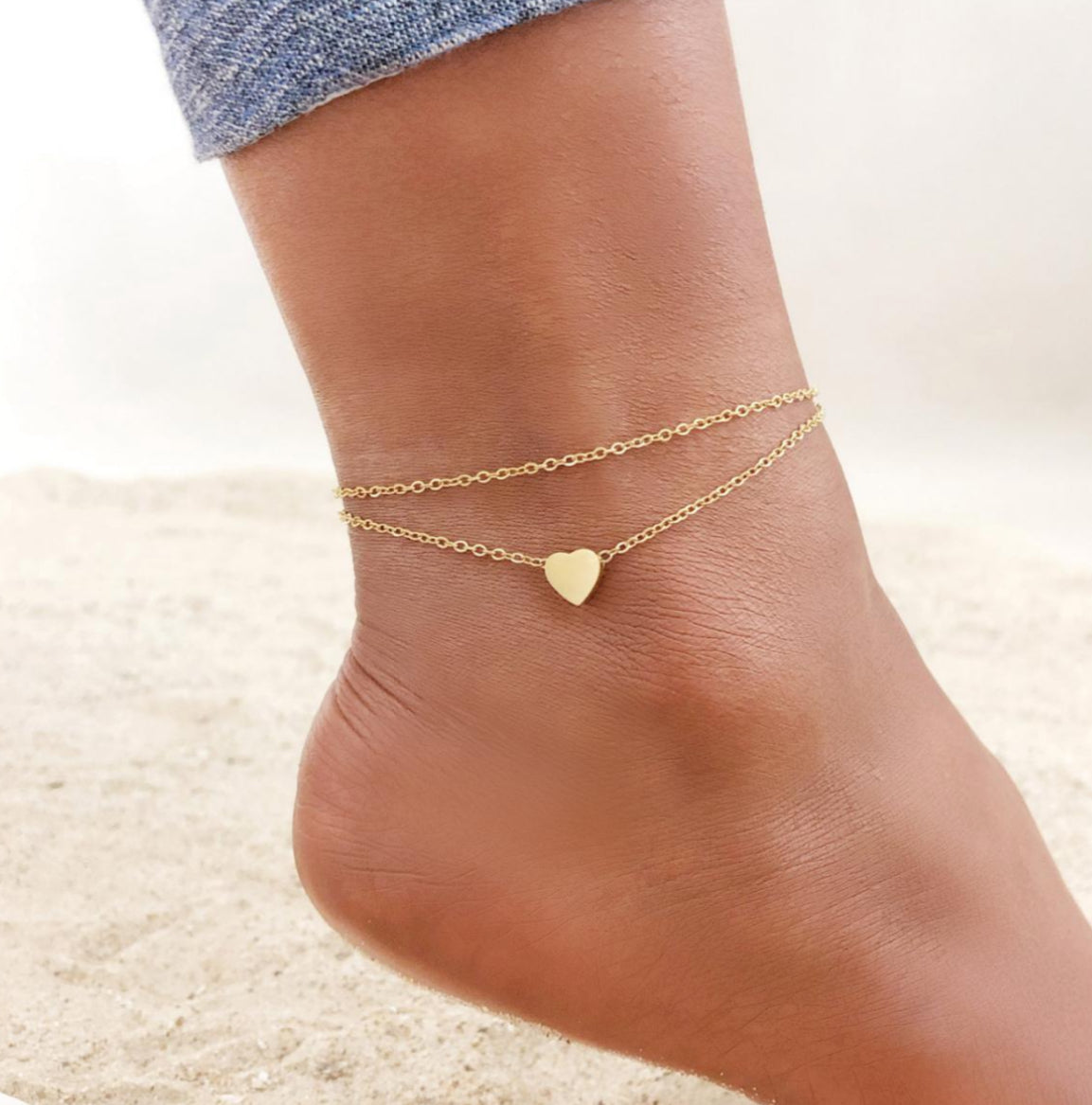 Classic Heart anklet