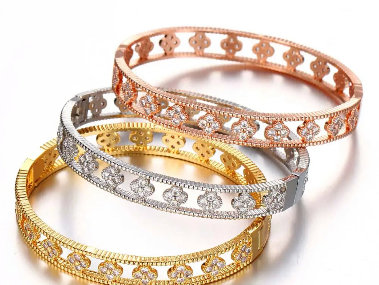Hollow Zircon Bracelet - Gold