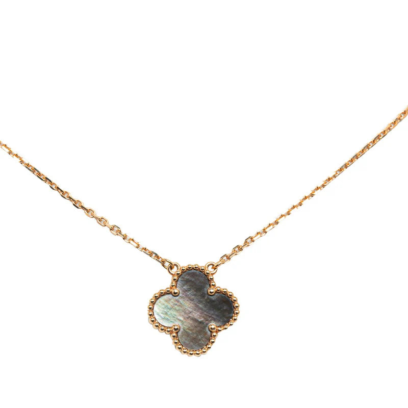 Clover Necklace - Grey Mother of Pearl
