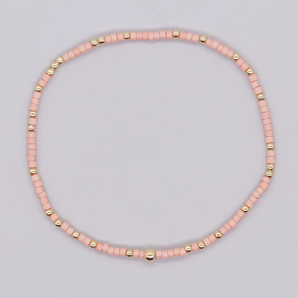 Beaded Bracelet - Peach