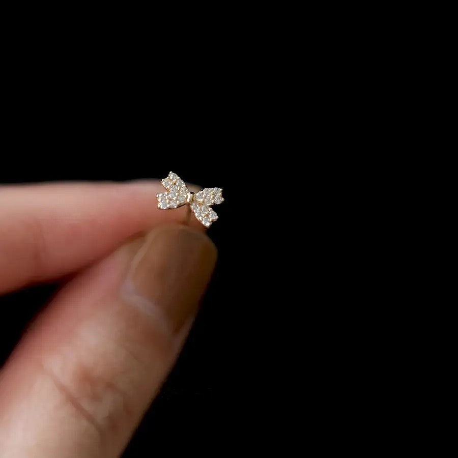 Silver Bow Earings