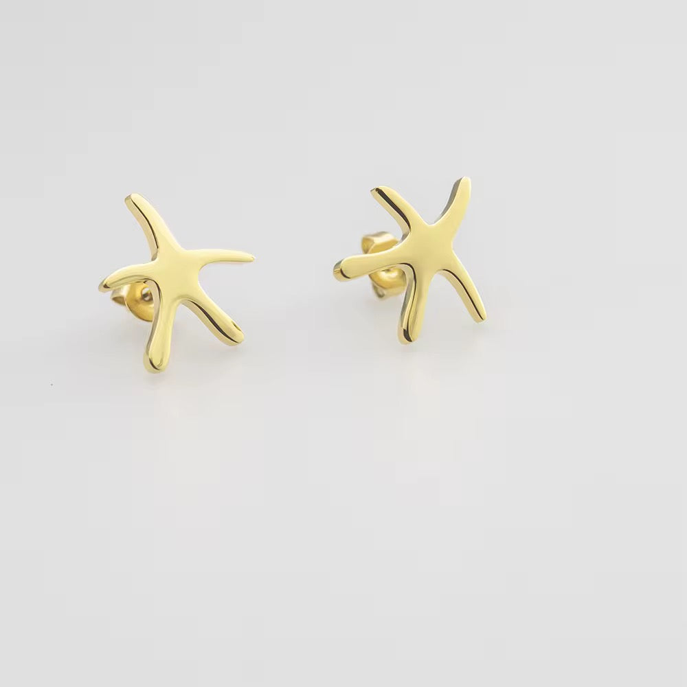 Golden Starfish Studs