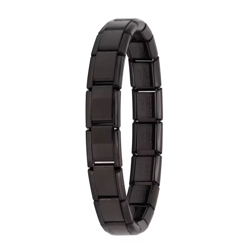 Italian Charm Bracelet (Base - 15 links) - Black