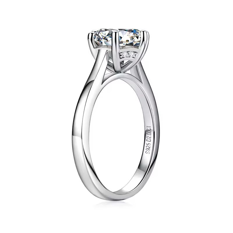 Sophie Solitaire Moissanite Sterling Silver Engagement Ring