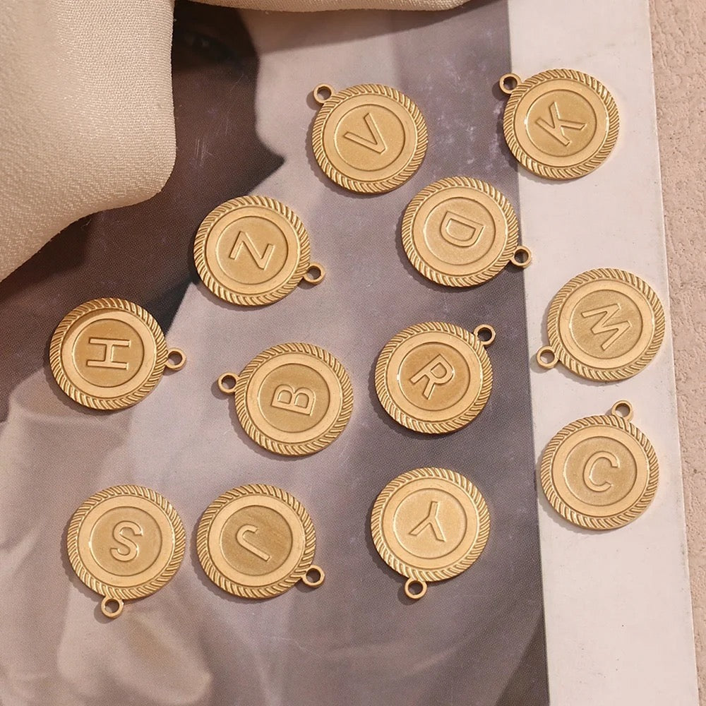 Round Initial Pendants - Letters A to Z