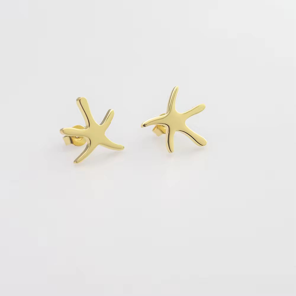 Golden Starfish Studs
