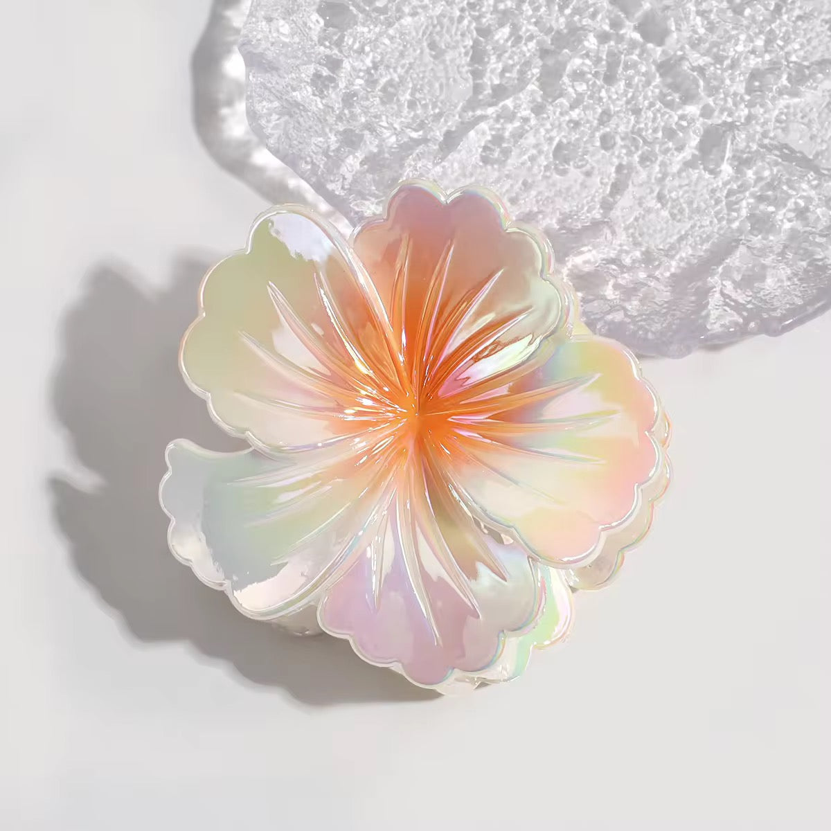 Iridescent Hibiscus Hair Claw