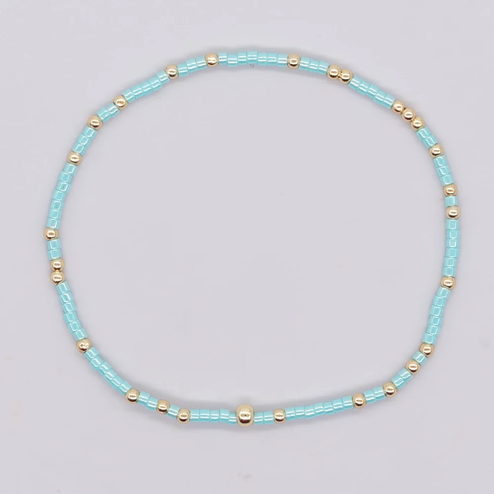 Beaded Bracelet - Light Blue