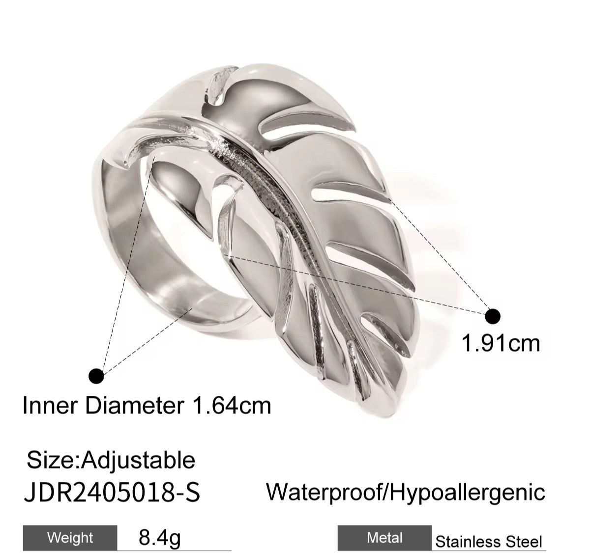 Fiza Featherlight Glow Ring - Silver