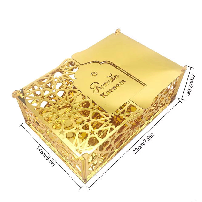 Golden Mirror Acrylic Sweets Box