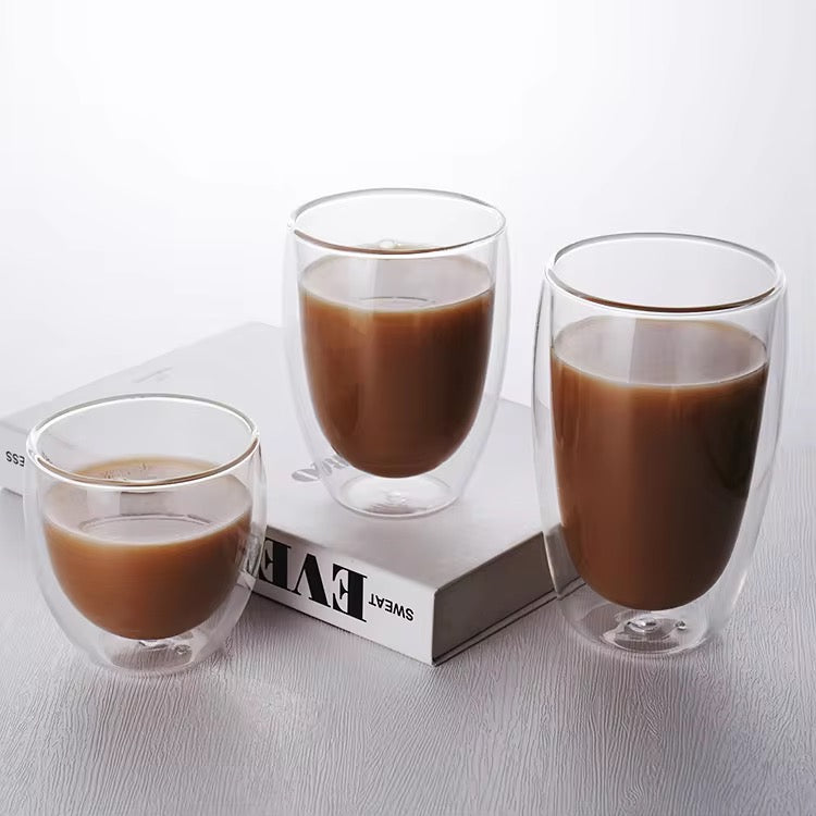 Crystal Clear Double-Wall Glass Coffee Cup - 250ml