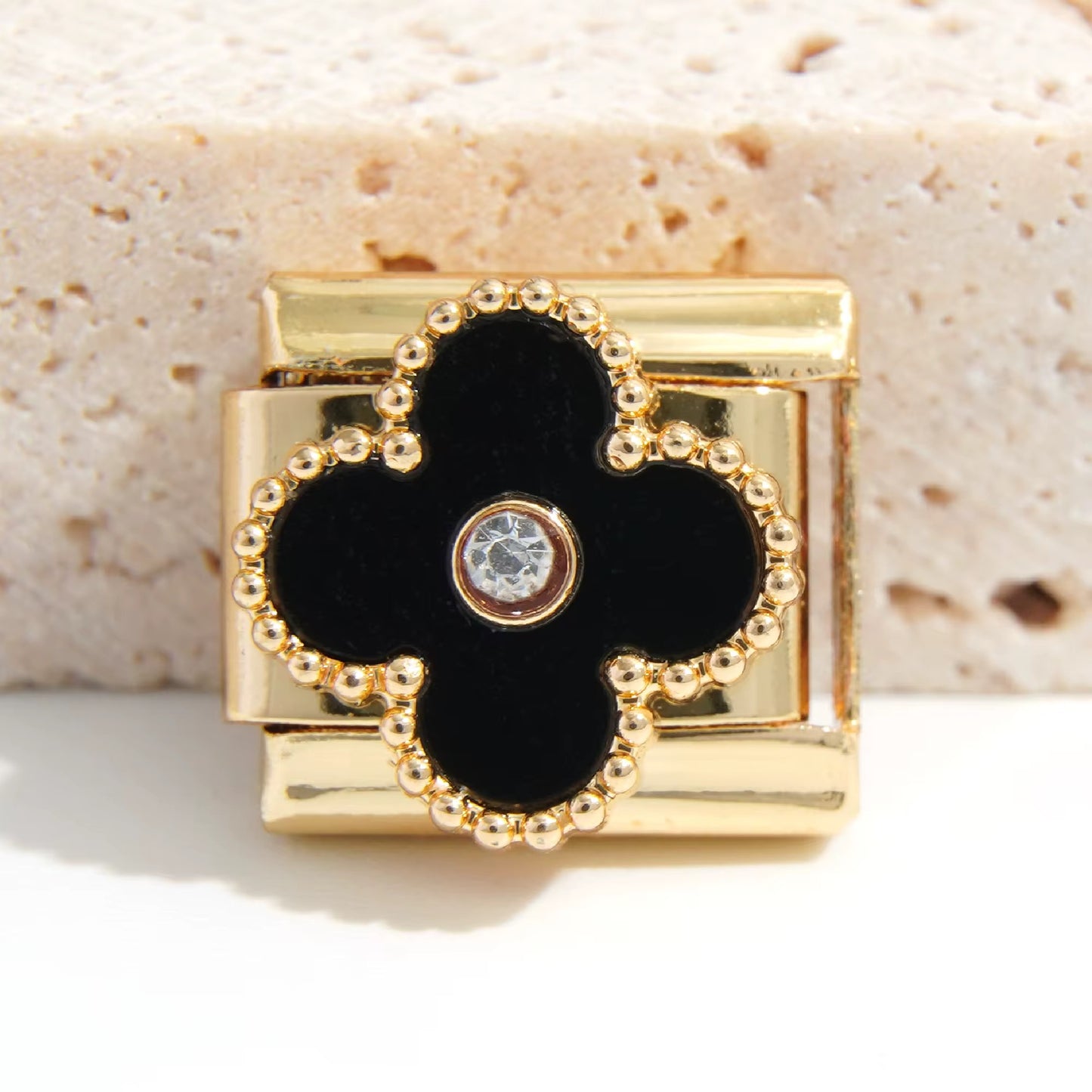 BloomLinks – Stainless Steel Clover Flower Italian Charm Bracelet Charms