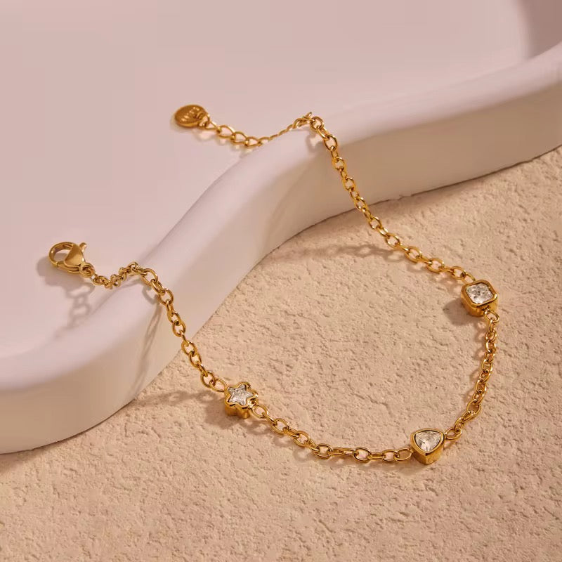 Trio Charm Bracelet - Gold