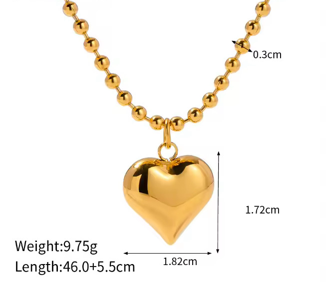 Chunky Golden Heart Necklace