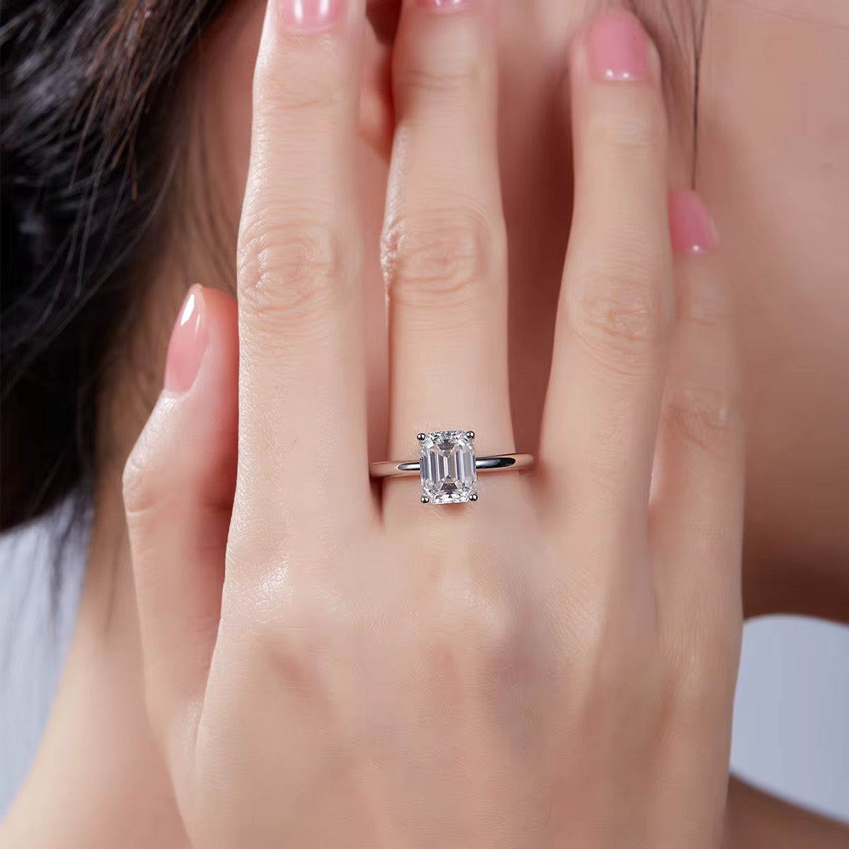 Soleil Solitaire Silver Ring