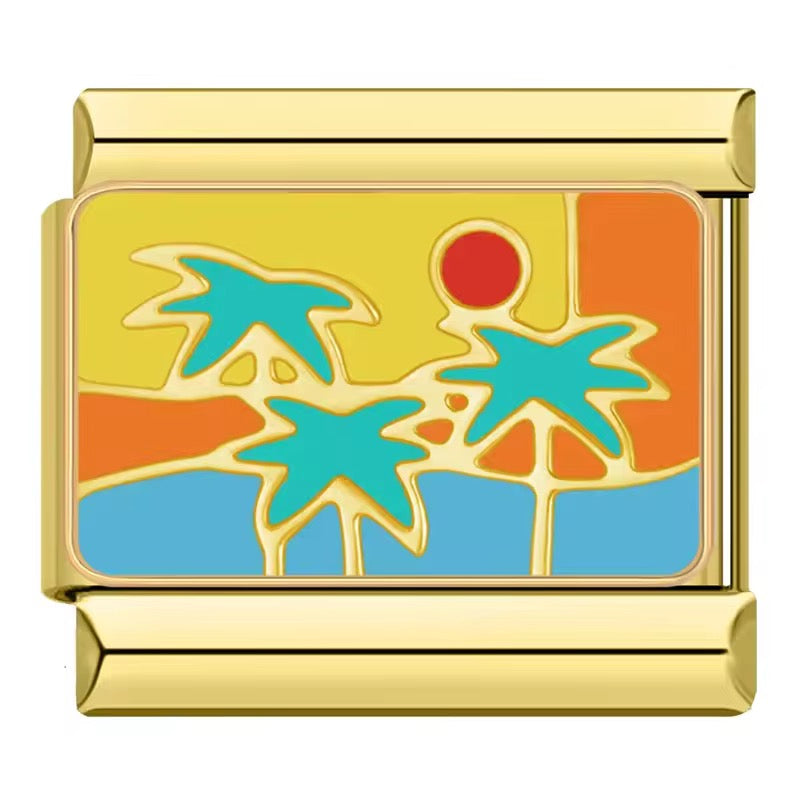 Italian Bracelet Charms - Island Life Collection (Stories of Life) - Gold
