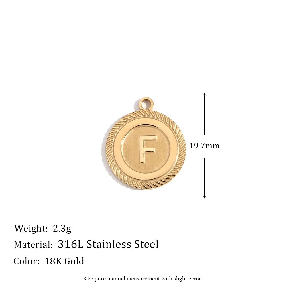 Round Initial Pendants - Letters A to Z