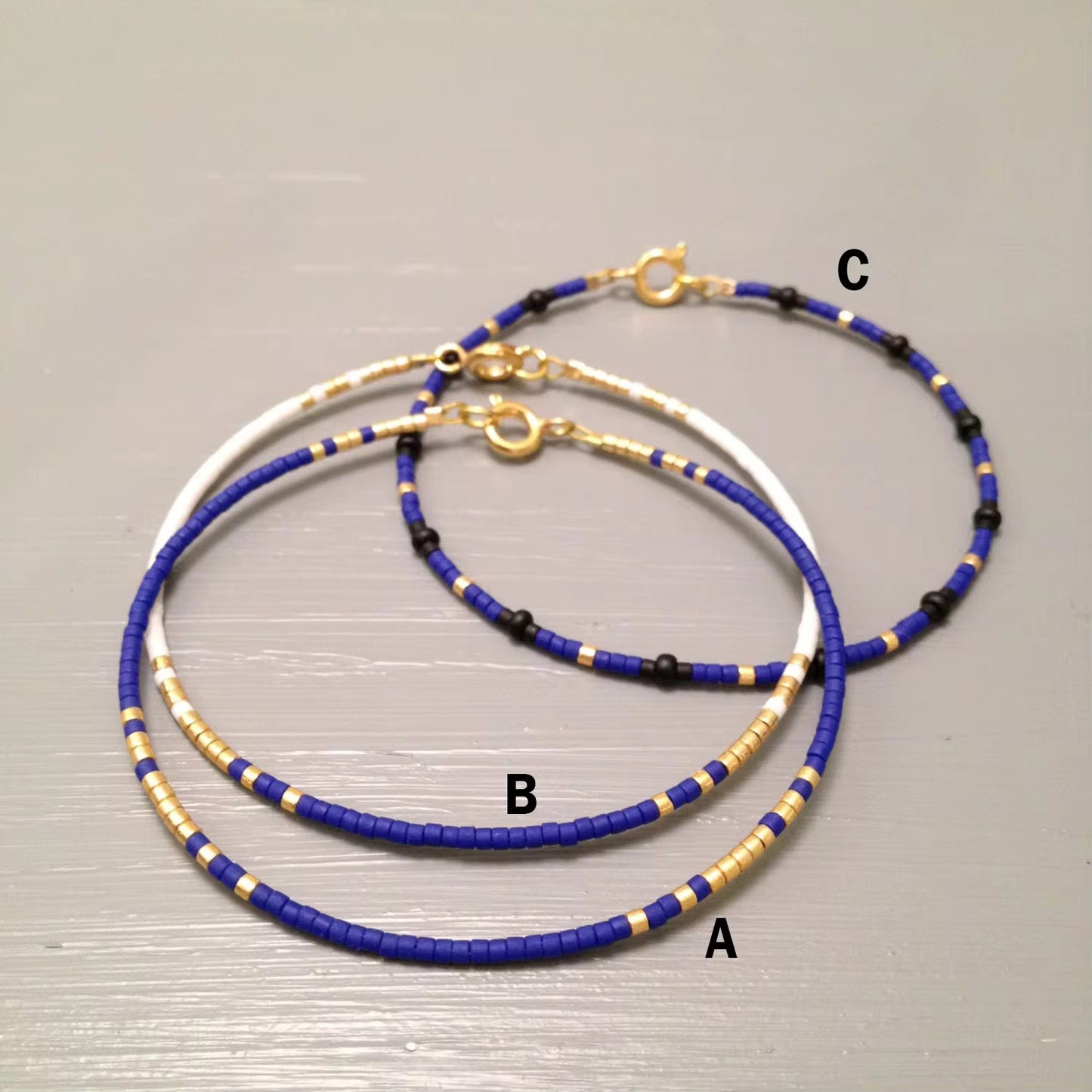 Indigo Beaded Bracelets