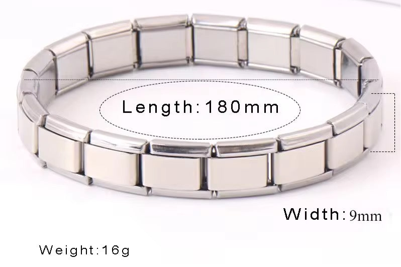 Italian Charm Bracelet (Base - 15 links) - Silver