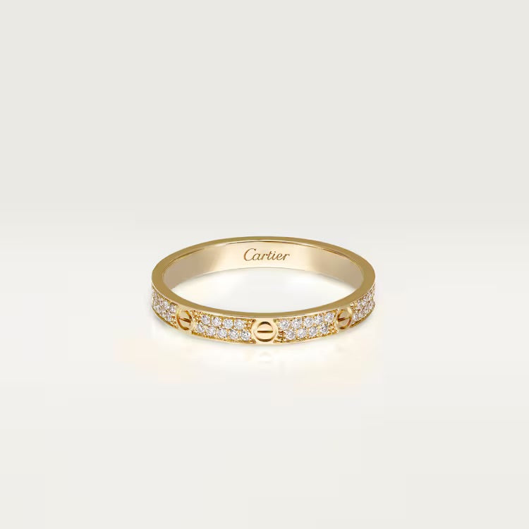 Zircon Paved Love Ring - Gold