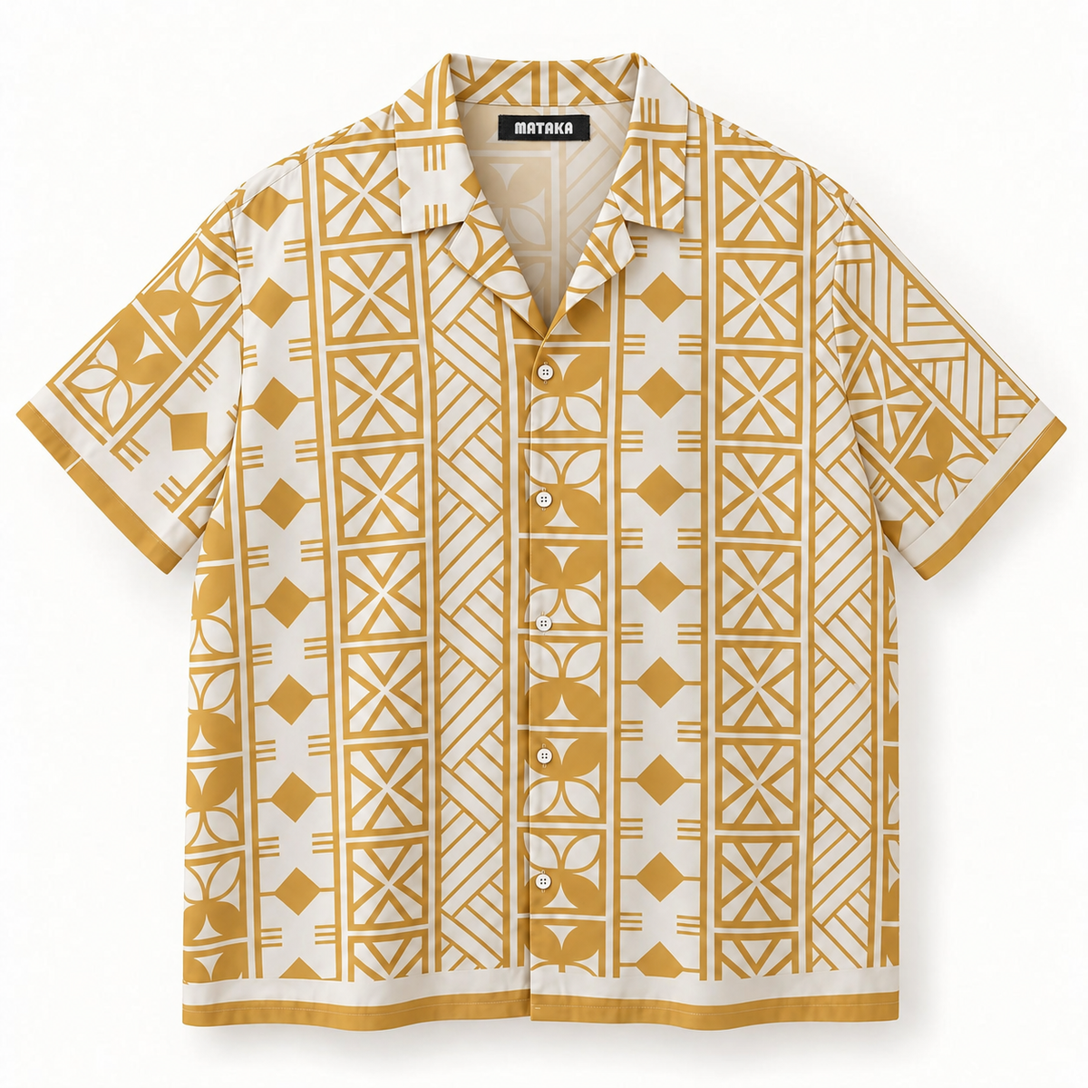 Mataka Print Shirt - Golden / Yellow