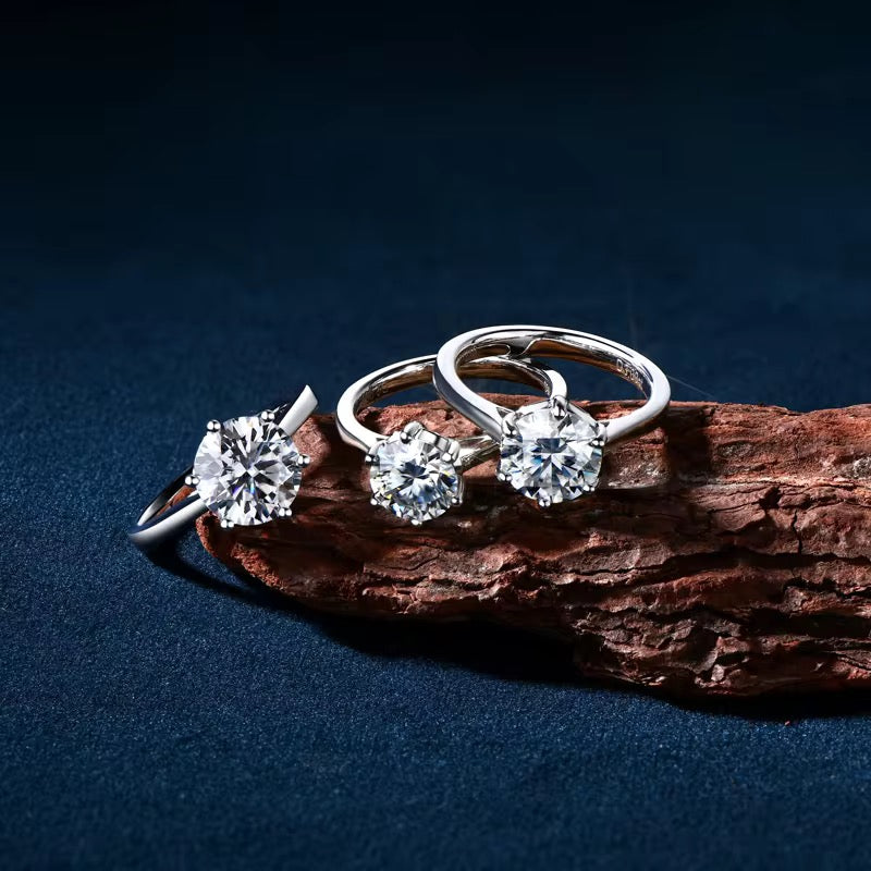 Sophie Solitaire Moissanite Sterling Silver Engagement Ring