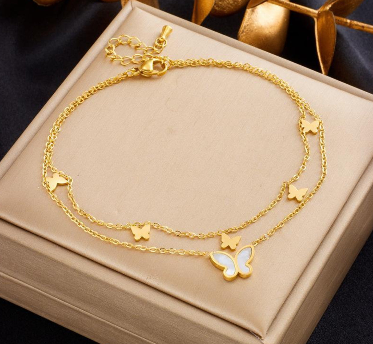 Butterfly Layered Anklet