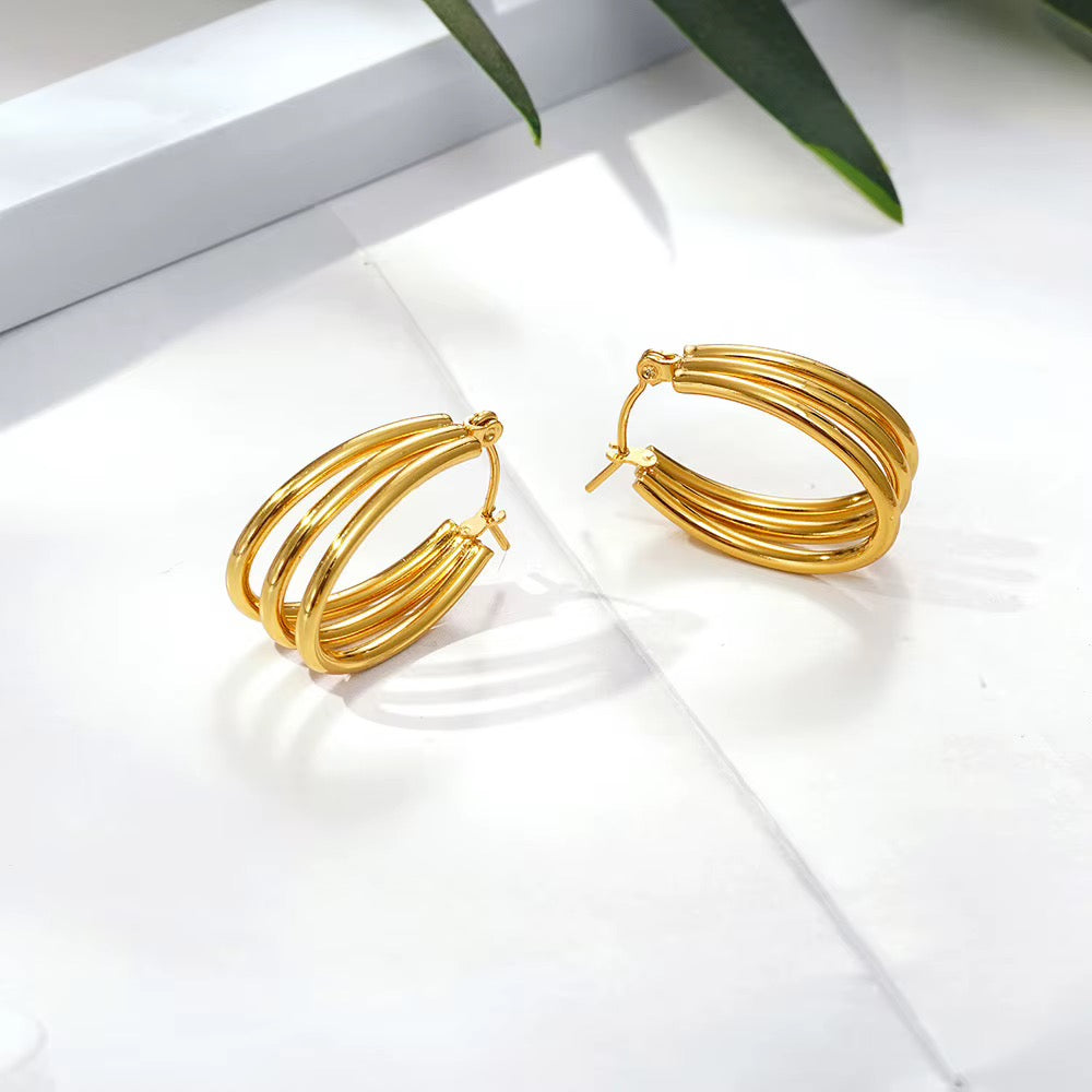 Trinity Hoop Earrings