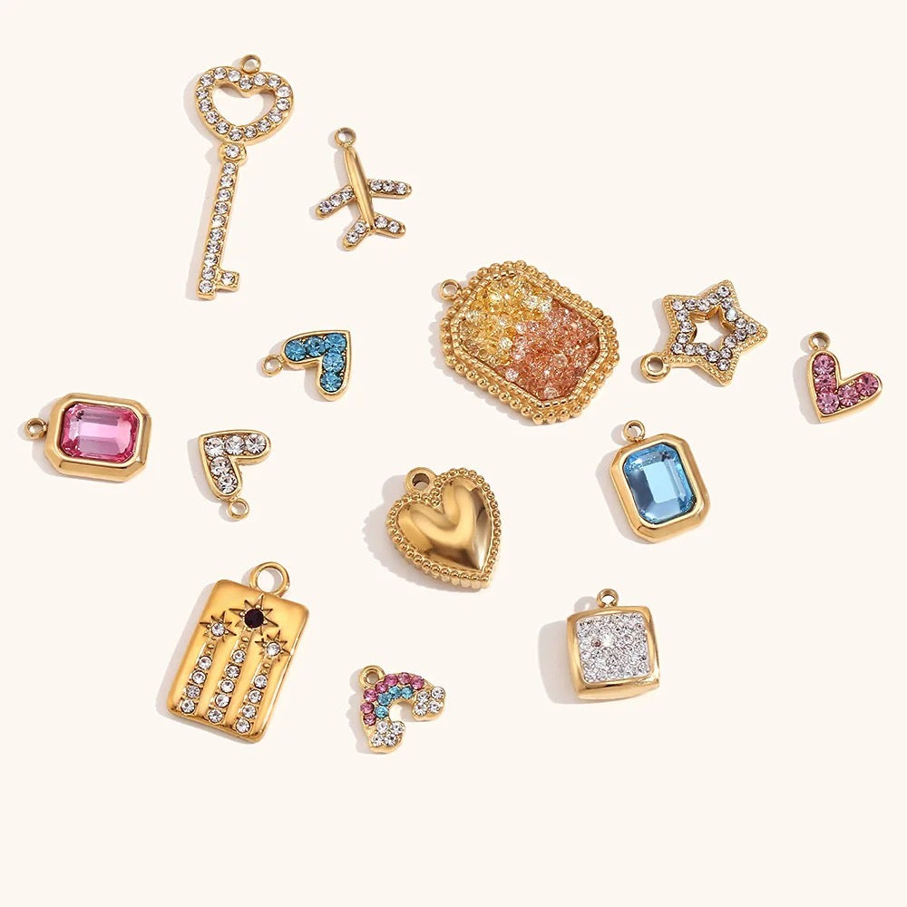 Zircon Heart Charm - Transparent