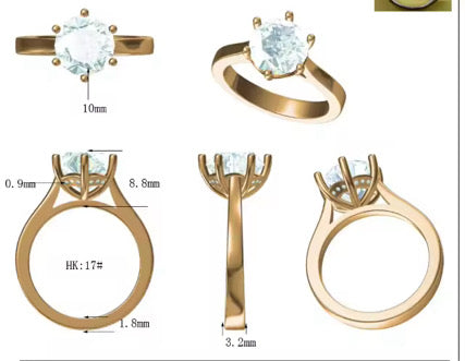 Sophie Solitaire Moissanite Sterling Silver Engagement Ring