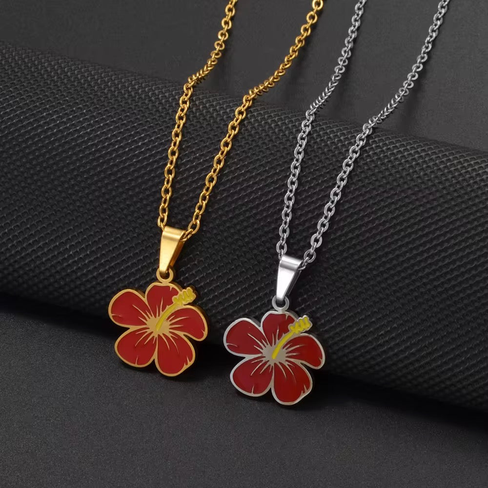 Red Fijian Hibsicus Necklace