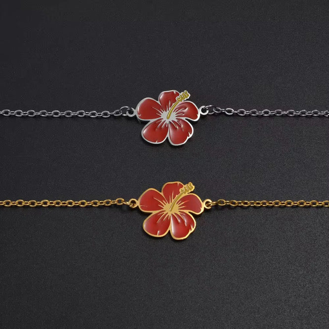 Red Fijian Hibsicus Bracelet