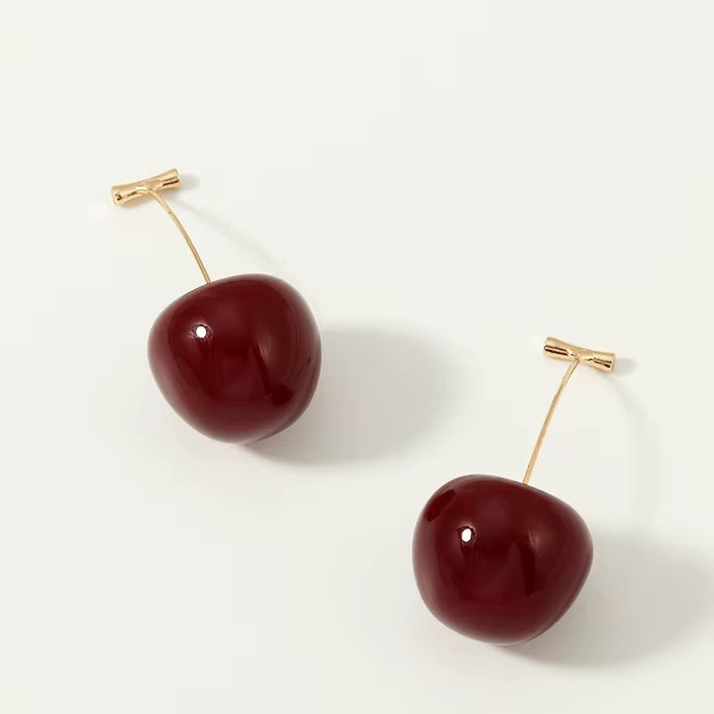 Ruby Cherry Stud Earrings