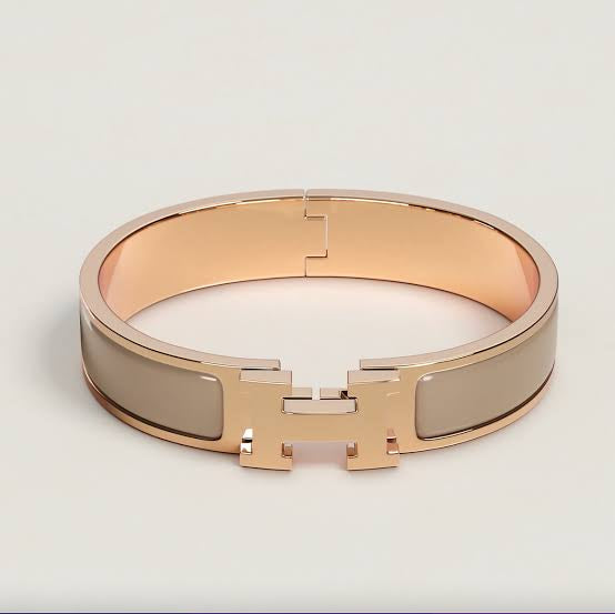 H Designer Inspired Bracelet - Brown