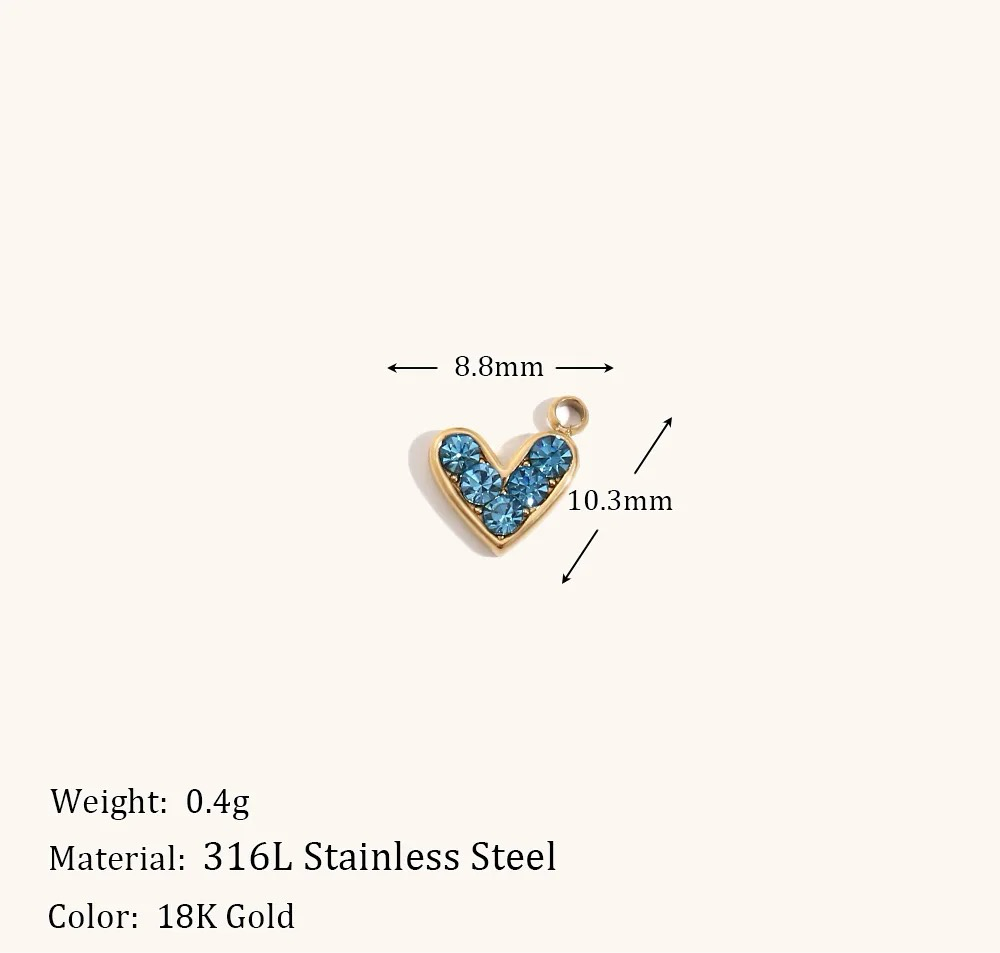 Zircon Heart Charm - Transparent