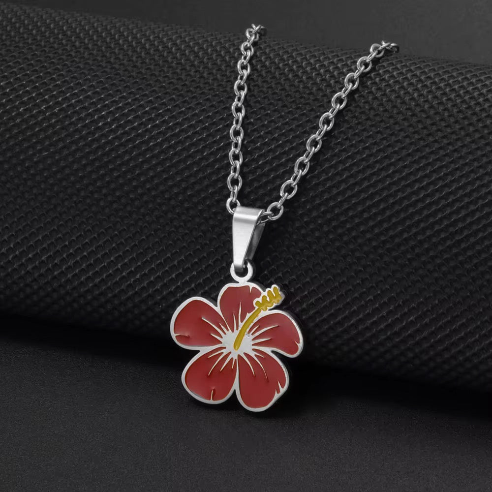 Red Fijian Hibsicus Necklace