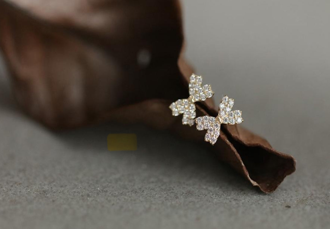 Silver Bow Earings