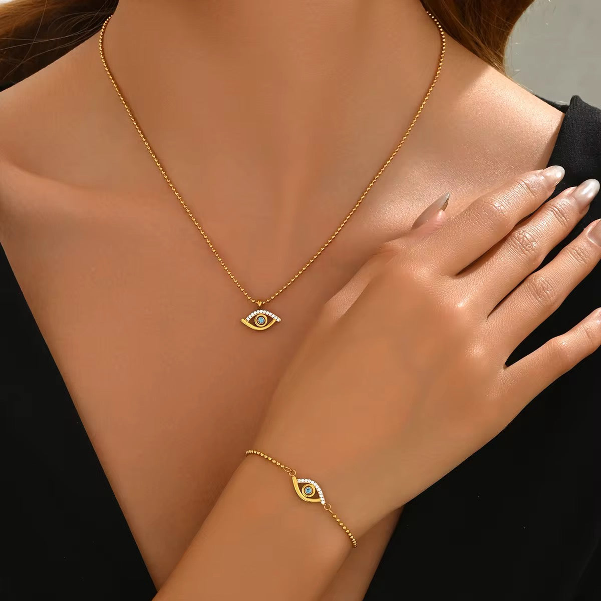 Nazar Set – Evil Eye Necklace & Bracelet