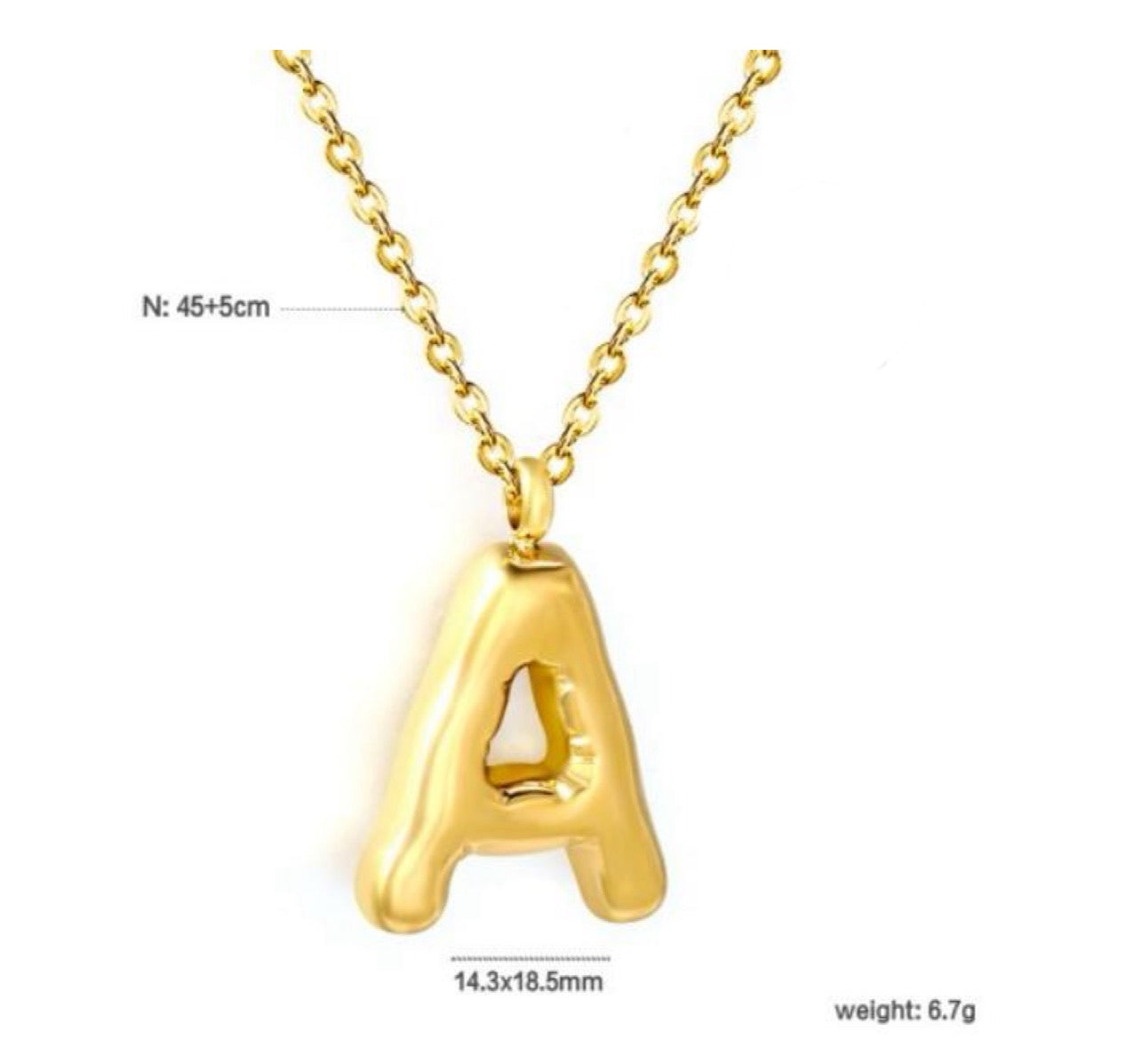 Initials Necklace - Letters A to Z