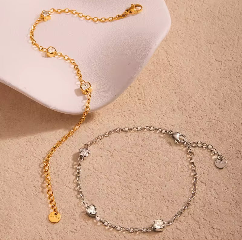 Trio Charm Bracelet - Silver
