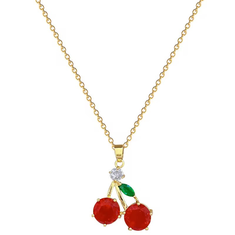 Sweet Cherry Crystal Necklace