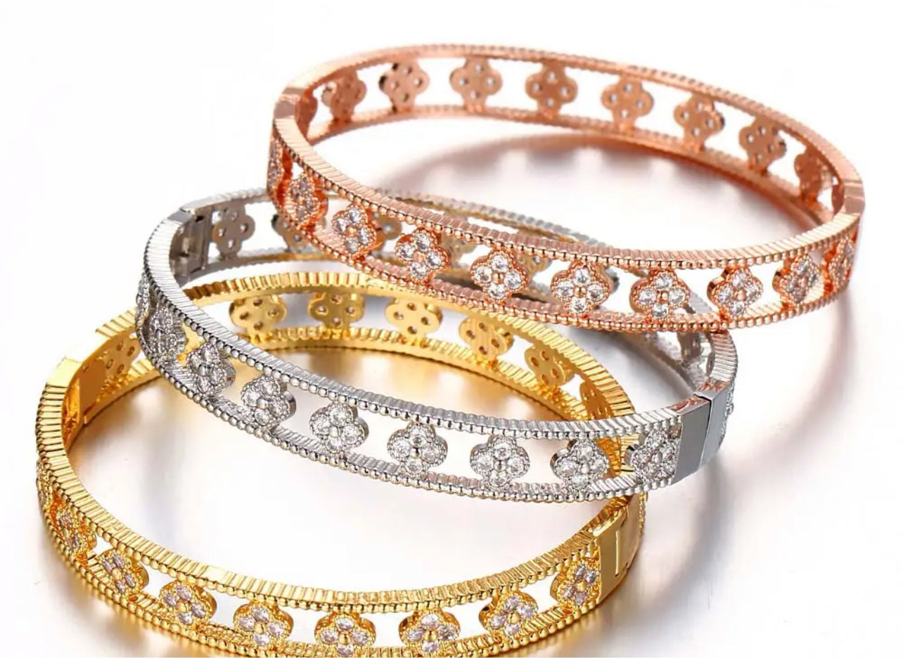 Hollow Zircon Bracelet - Rose Gold